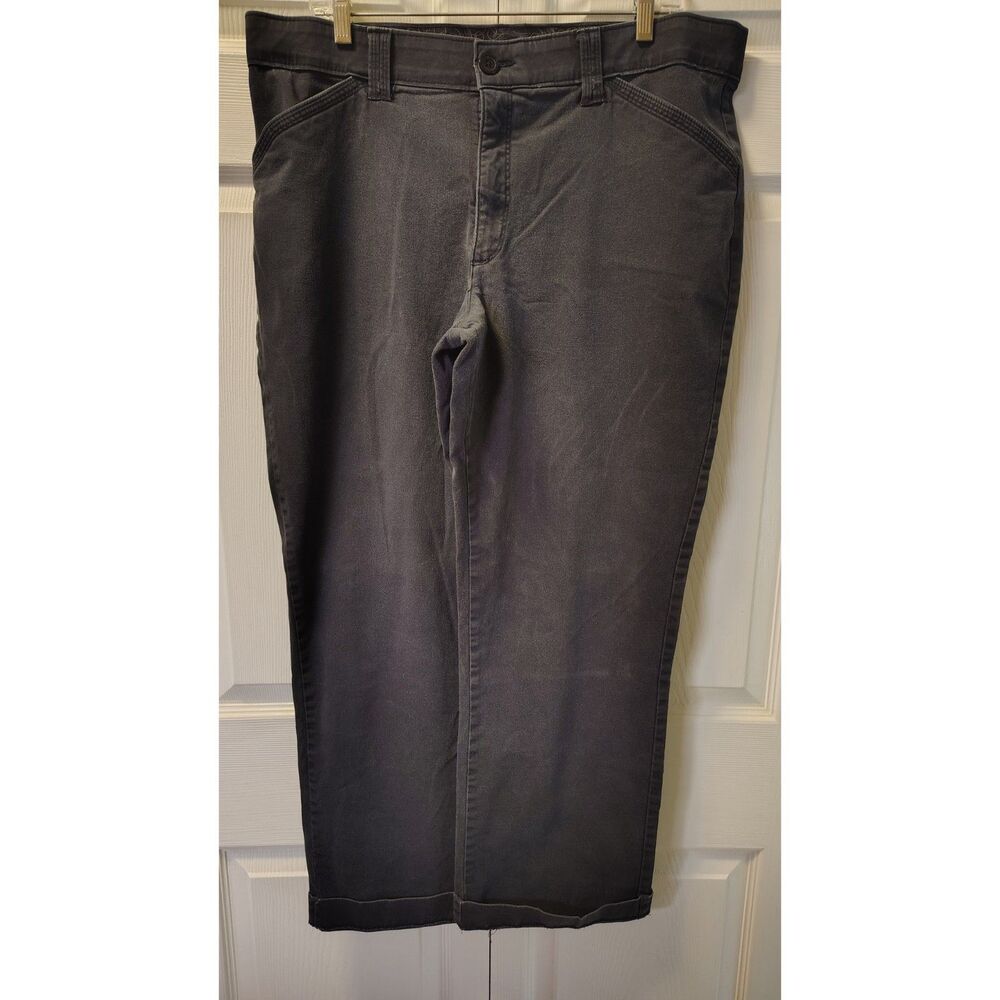 Lee Comfort Stretch Waistband Pants 18M Gray Straight Leg Soft Cotton Blend